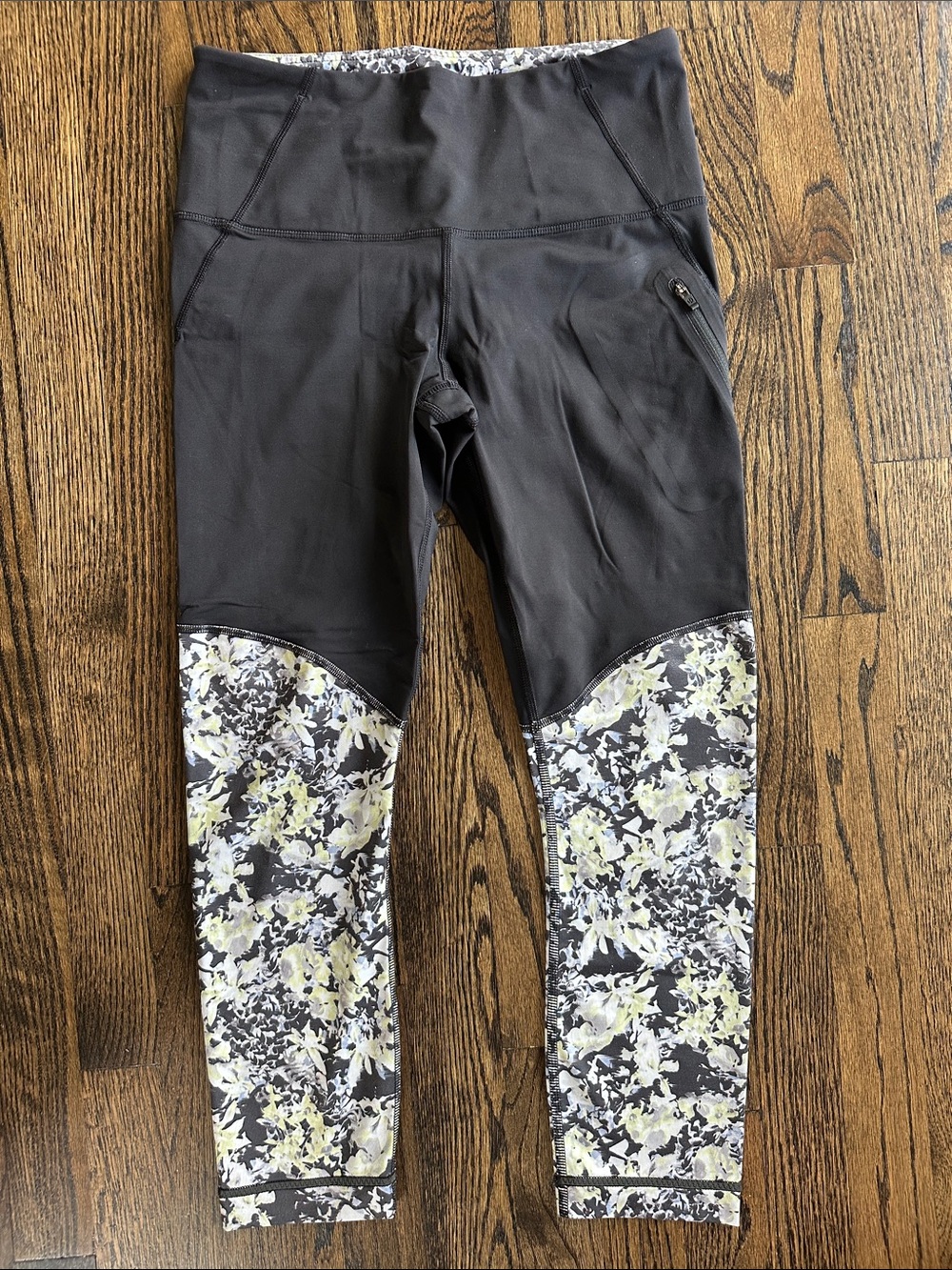 Lululemon' Black and Floral Active Leggings
